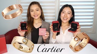 CARTIER LOVE RING REVIEW  3 diamonds amp wedding band  Simone amp Monique [upl. by Uis]