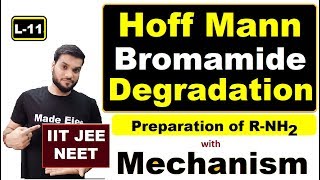 L11 HoffMannBromamidedegradation  Amine preparation  with Mechanism  NEET JEE [upl. by Rema]