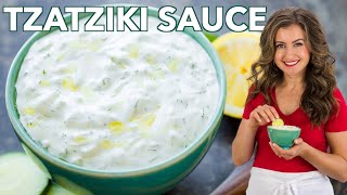 Easy Greek Tzatziki Sauce Cucumber Yogurt Dip shorts [upl. by Ozzy]