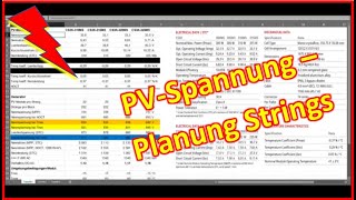 51  PVAnlage  Planung String  Anzahl Module im String  Temperaturkoeffizienten  PV Spannung [upl. by Notlad]