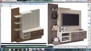 AutoCAD 3D modeling  LCD TV Showcase Tutorial  Apply Material Texture  Rendering [upl. by Ennaeirb]