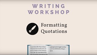 Formatting Quotations Evidence from a Prose Text [upl. by Ttam]