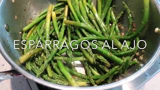 Espárragos Al Ajo  Nutrireceta [upl. by Tarrant]