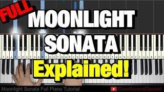 BEETHOVEN  MOONLIGHT SONATA  1ST MOVEMENT Piano Tutorial Lesson Complete [upl. by Aleda]