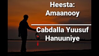 Hees  Amaanooy  Cabdalla Yuusuf Hanuuniye  Lyrics [upl. by Kcirddec437]