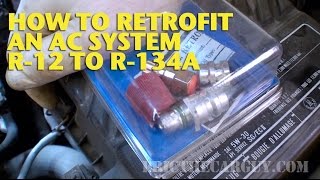 How To Retrofit an AC System R12 to R134a EricTheCarGuy [upl. by Aneetsyrk]