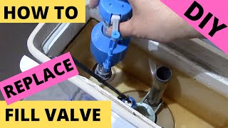 Replace Toilet Flush Valve  HydroClean Fill Valve Slow water refill after flush DIY [upl. by Alekin]