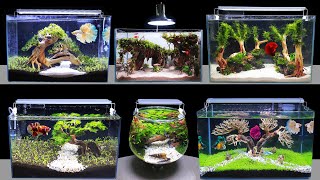 TOP 6 How To Make Mini Planted Fish Tank At Home Idea 6 DIY Aquascape Aquarium Decoration Ideas 142 [upl. by Hgielrahc]