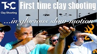 Beginners clay shooting  slow mo [upl. by Link953]