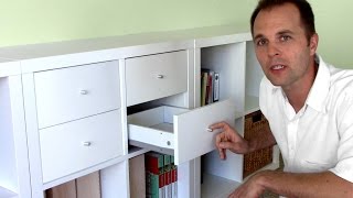 How to assemble Ikea bookshelf drawers  EXPEDIT KALLAX shelf [upl. by Yerhcaz]