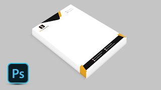 Letterhead Design in Photoshop Tutorial  How to Make Awesome Letterhead Design [upl. by Allix]