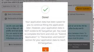 KV Online Admission Portal Filling and Submitting Online Application form English [upl. by Aicertal479]