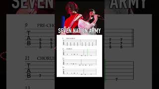 Seven Nation Army  EASY GUITAR TAB [upl. by Adnawal]