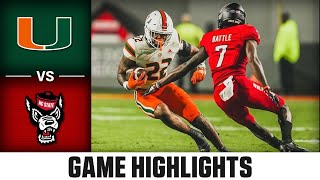 Miami vs NC State Game Highlights  2023 ACC Football [upl. by Ebbie]