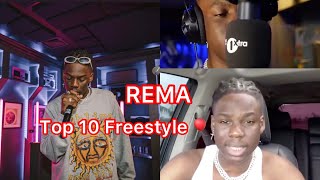 Top 10 Rema Freestyle Compilation [upl. by Anisamot]