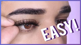 How To Apply False Eyelashes For Beginners [upl. by Atreb]