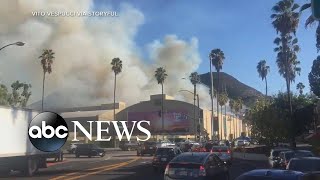 Wildfires in California spread dangerously close to Hollywood  ABC News [upl. by Raymonds175]