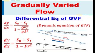 Differential Equation of GVF  Gradually Varied Flow  Hydraulics and Fluid Mechanics [upl. by Enatan]