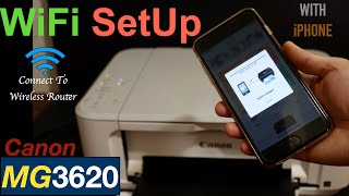 Canon Pixma MG3620 WiFi Setup Connect To Wireless Router Review [upl. by Tyrrell]