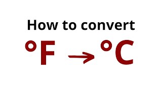 How to convert Fahrenheit to Celsius [upl. by Anaed206]