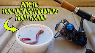 Trolling Nightcrawlers For CATCHING TROUT In Lakes amp Ponds EASY amp EFFECTIVE [upl. by Riedel]