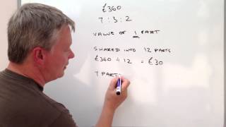 How to calculate ratio  sharing money GCSE question [upl. by Debbee]