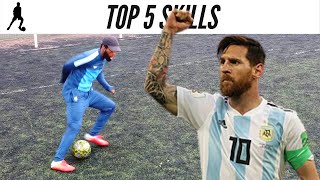 Top 5 Messi Skills [upl. by Schnorr7]