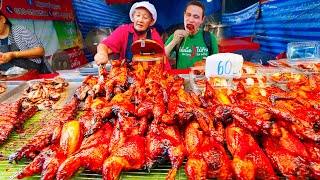 Thai Street Food  DINO BARBECUE at Thailand’s Extreme Food Fair [upl. by Aiduan]