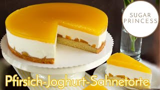 Einfachste PfirsichJoghurtSahnetorte Super frisch leicht und fruchtig Rezept von Sugarprincess [upl. by Colombi777]