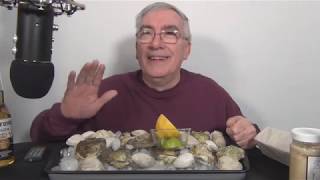 ASMR Eating Raw Little Neck Clams vs Oysters Whispering [upl. by Aicia316]