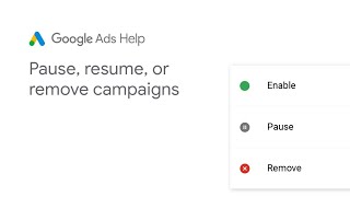 Google Ads Help Pause remove or resume campaigns [upl. by Publius]