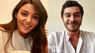 Burak Deniz  Hande Erçel  Instagram Live [upl. by Arramat]