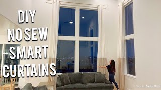 DIY IKEA CURTAIN HACK NO SEW SMART EXTRA LONG CURTAINS TURNED [upl. by Clive]