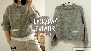 Knit your own Raglan Sweater PART 1│Everyday Sweater│Raglan sweater tutorial│For Beginners and You [upl. by Gnoht]