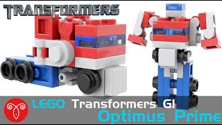 Lego Transformers MOC Micro G1 Optimus Prime V2 Instruction Mini Truck Mecha Tutorial [upl. by Devine]