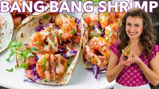 BANG BANG SHRIMP TACOS  Easy Dynamite Shrimp Recipe [upl. by Aikar603]