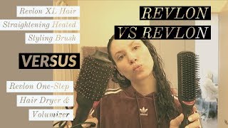 Revlon OneStep Hair Dryer amp Volumizer VS Revlon XL Straightening Heated Styling Brush [upl. by Ragse]