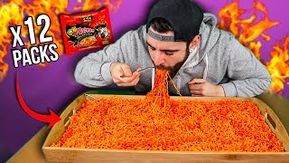 RETO DE LOS NOODLES SUPER PICANTES 12 EXTREME SPICY NOODLE CHALLENGE [upl. by Acinok345]