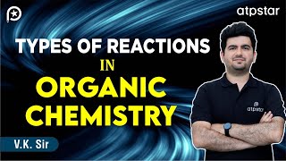 Organic reactions Types  Addition Substitution elimination  Vineet Khatri sir  ATP STAR Kota [upl. by Hibben]