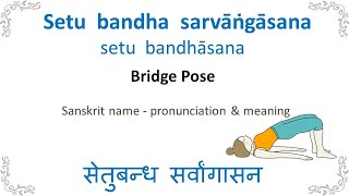 Setu bandha sarvāṅgāsana  Yoga pose Sanskrit pronunciation [upl. by Nnyl260]