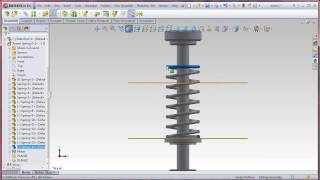 SolidWorks  How to add springs in assembly [upl. by Hanala352]