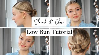 LOW BUN TUTORIAL  SLEEK amp EASY HAIRSTYLE [upl. by Carmelo49]