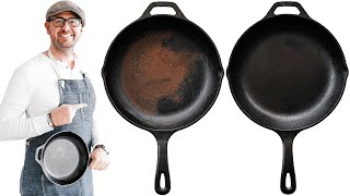 How to Restore Season and Clean a Cast Iron Skillet [upl. by Aikyt]