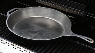 Smoothing and reseasoning a new cast iron pan [upl. by Suckow575]