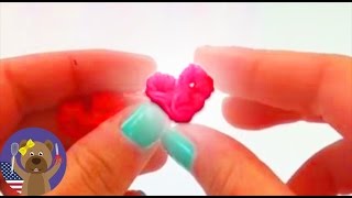 Lovely heart loom band charms key chain Tutorial  DIY Tutorial heart loom band elastic [upl. by Ecyak]