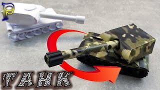 DIY  💥 How to make a SPINNING TOWER TANK from paper Origami tank [upl. by Kunz419]