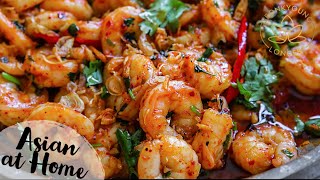 4 Minutes Spicy Garlic Shrimp [upl. by Yrovi157]