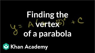 Finding the vertex of a parabola example  Quadratic equations  Algebra I  Khan Academy [upl. by Eeramit]