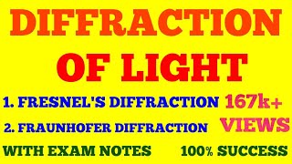 DIFFRACTION OF LIGHT  FRESNEL amp FRAUNHOFER DIFFRACTION  WAVE amp OPTICS  WITH EXAM NOTES [upl. by Johanan]