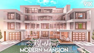 Blush Modern Mansion no large plot  Bloxburg Build [upl. by Beryl]